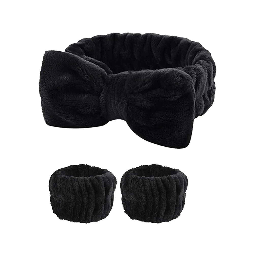 Coral Fleece Facial Skincare Headband Set