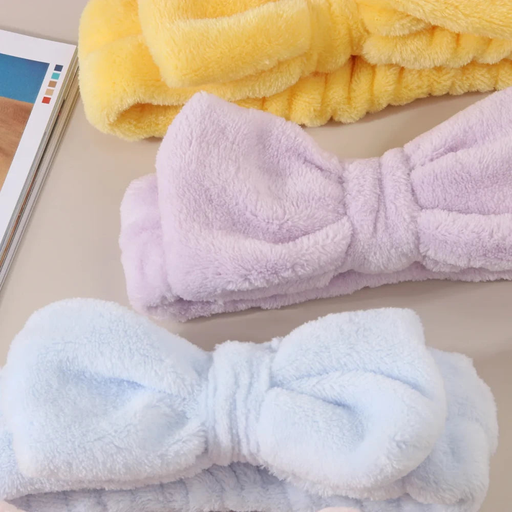 Coral Fleece Facial Skincare Headband Set