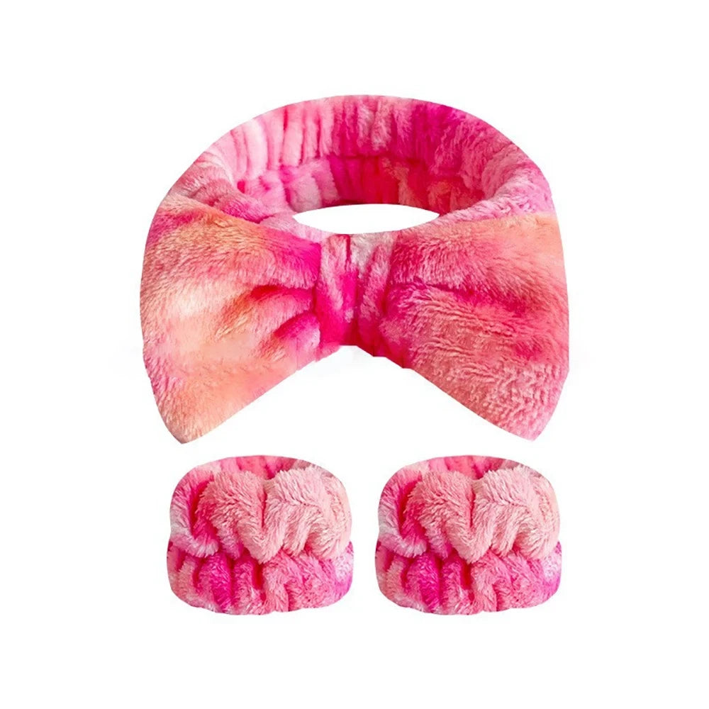 Coral Fleece Facial Skincare Headband Set