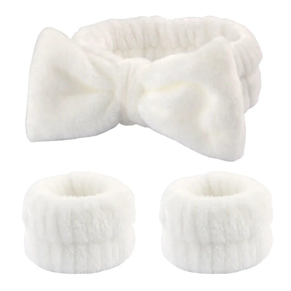 Coral Fleece Facial Skincare Headband Set