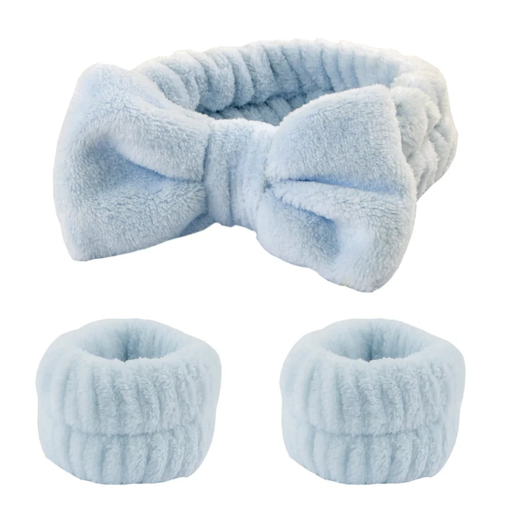 Coral Fleece Facial Skincare Headband Set
